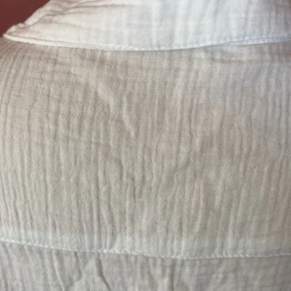 EUC Just living 100% cotton tie front white top - Picture 8 of 13